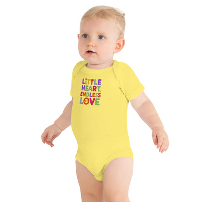 Little Heart Endless Love | Embroidered Baby Short Sleeve One Piece - AwRans Clothing