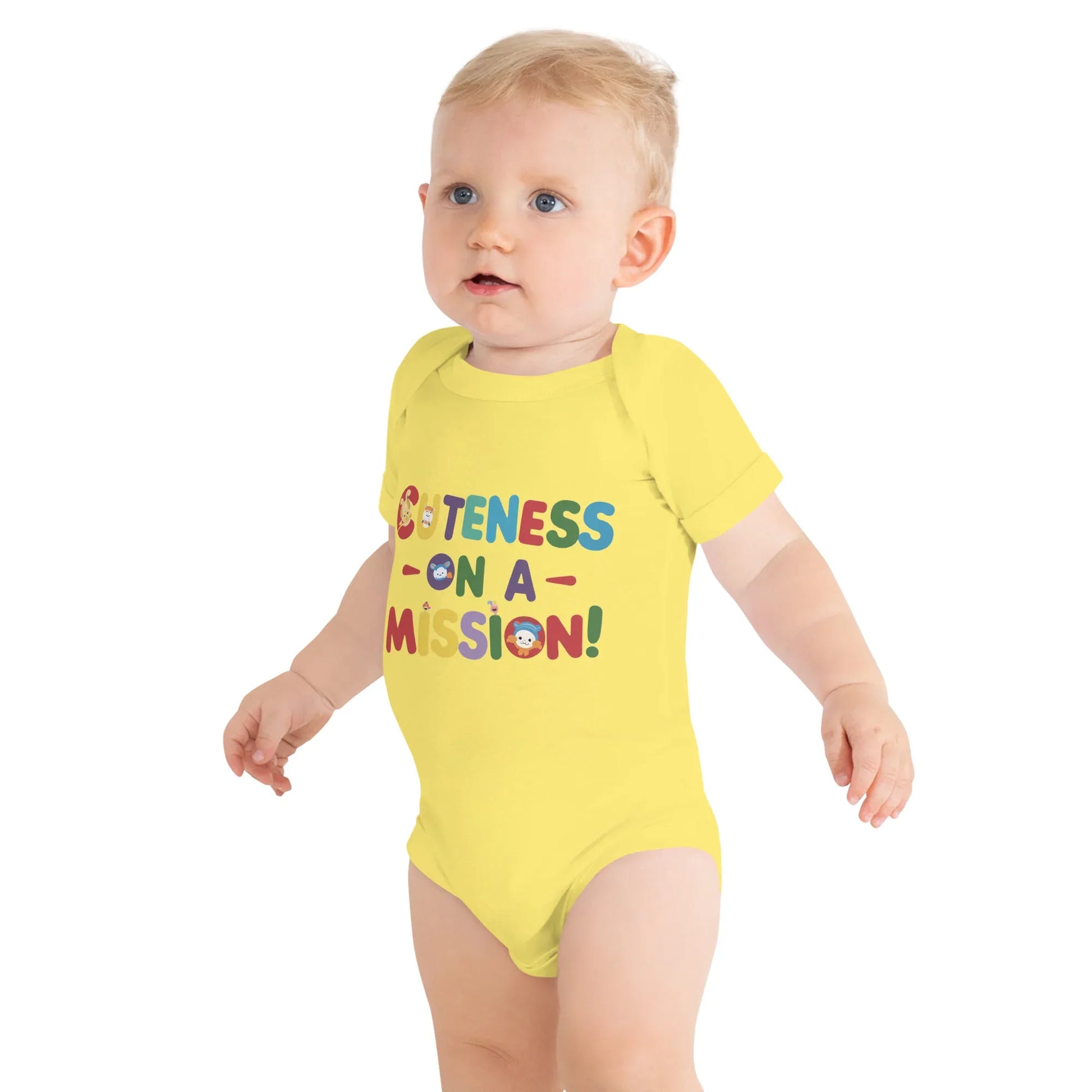 Cuteness On A Mission | Baby Short Sleeve One Piece - AwRans Clothing
