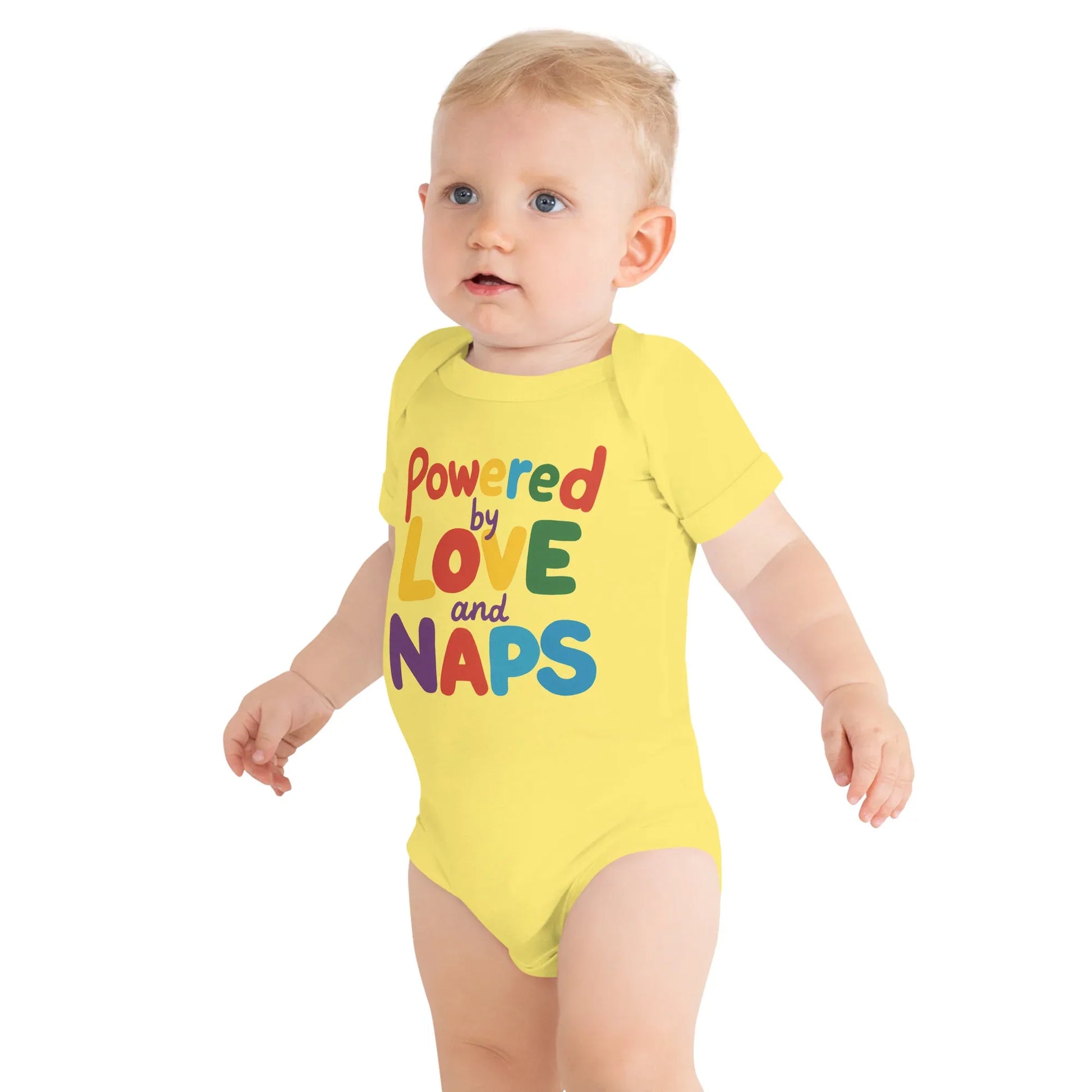Powered By Love And Naps | Baby Short Sleeve One Piece - AwRans Clothing