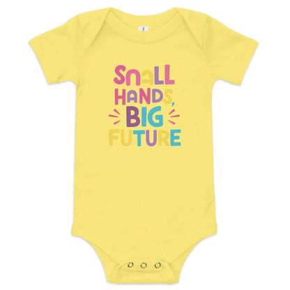 Small Hands Big Future | Baby Short Sleeve One Piece - AwRans Clothing