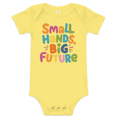 Small Hands Big Future | Baby Short Sleeve One Piece - AwRans Clothing