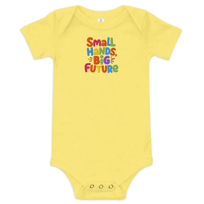 Small Hands Big Future | Baby Short Sleeve One Piece - AwRans Clothing