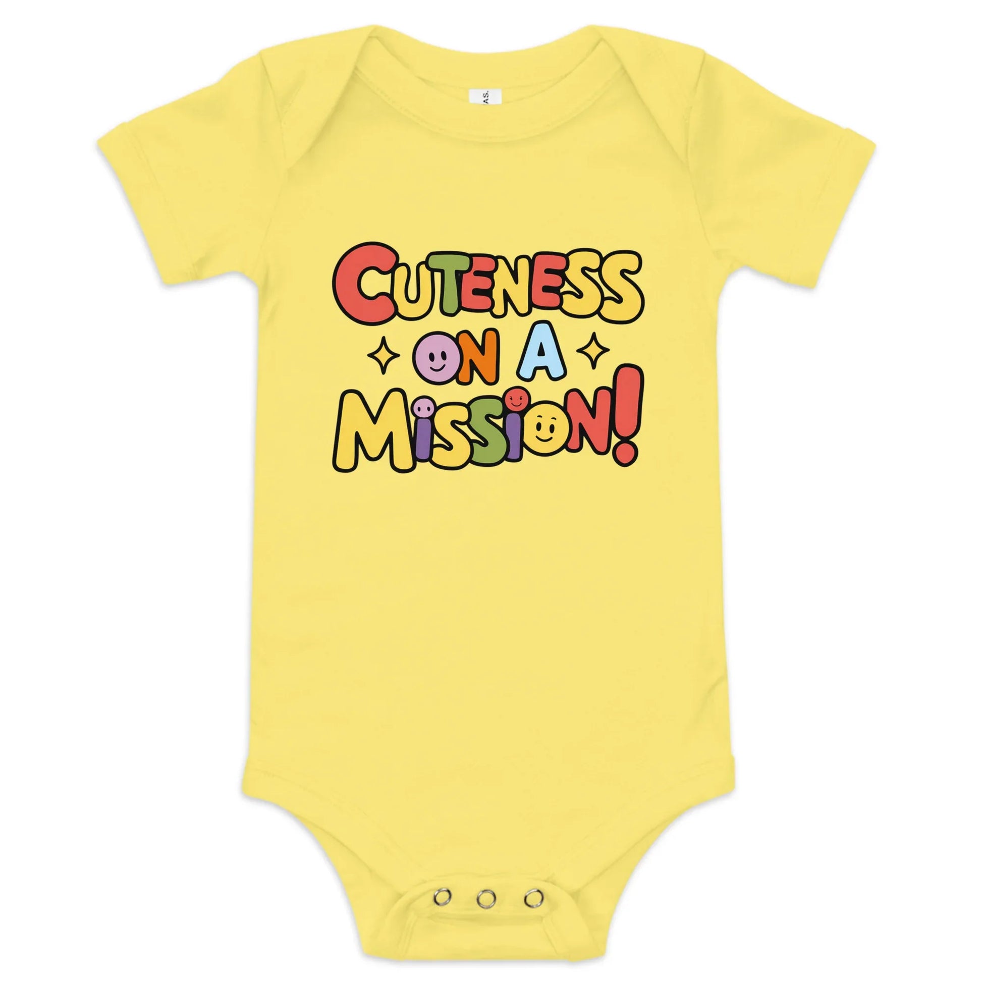 Cuteness On A Mission | Baby Short Sleeve One Piece - AwRans Clothing