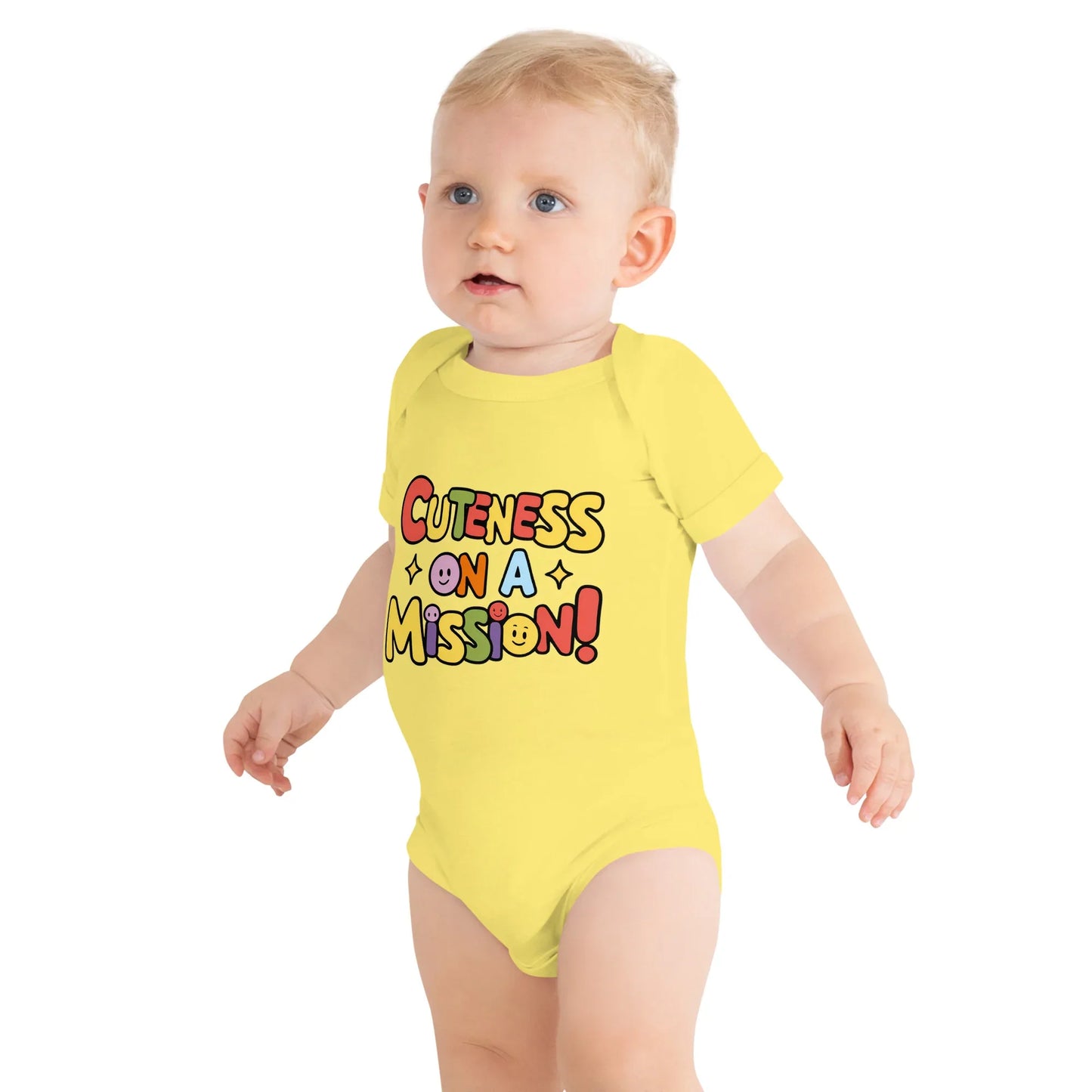 Cuteness On A Mission | Baby Short Sleeve One Piece - AwRans Clothing