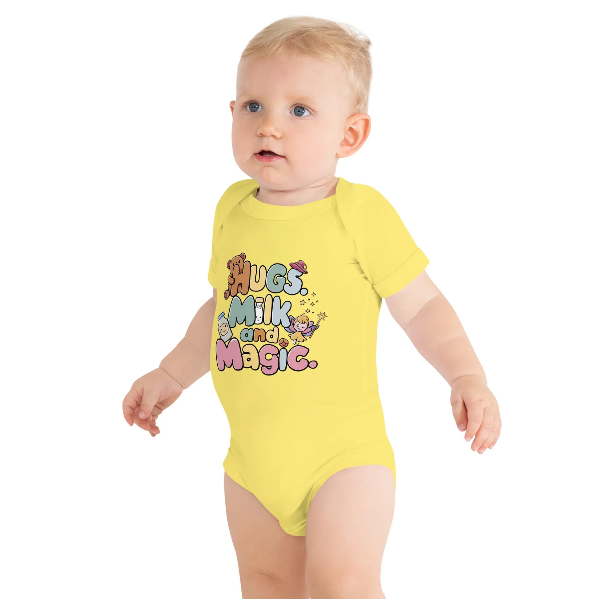 Hugs Milk And Magic | Baby Short Sleeve One Piece - AwRans Clothing