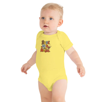 Hugs Milk And Magic | Embroidered Baby Short Sleeve One Piece - AwRans Clothing