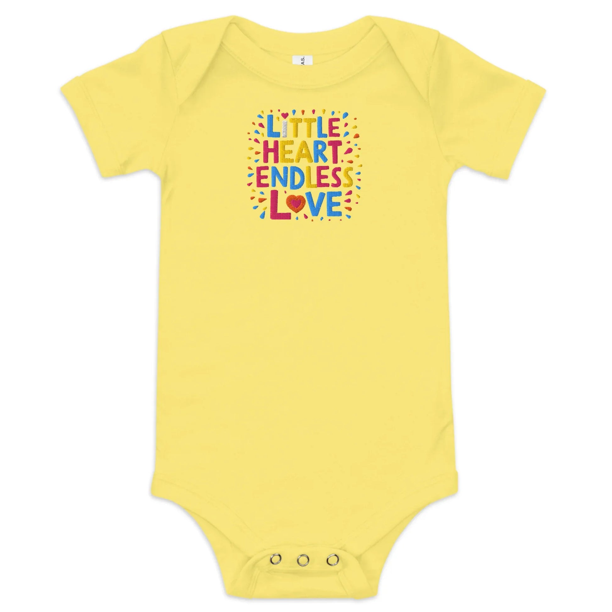 Little Heart Endless Love | Embroidered Baby Short Sleeve One Piece - AwRans Clothing
