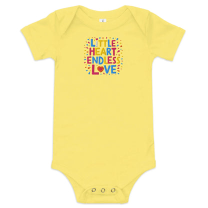Little Heart Endless Love | Embroidered Baby Short Sleeve One Piece - AwRans Clothing