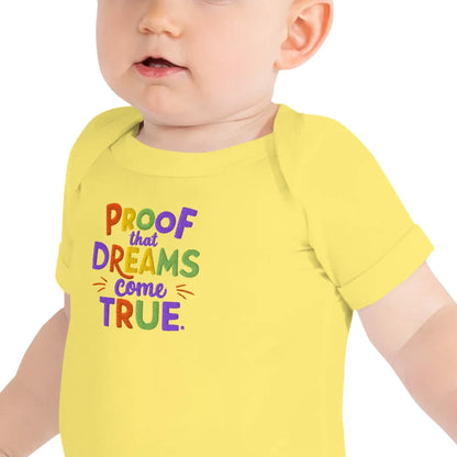 Proof That Dreams Come True | Embroidered Baby Short Sleeve One Piece - AwRans Clothing