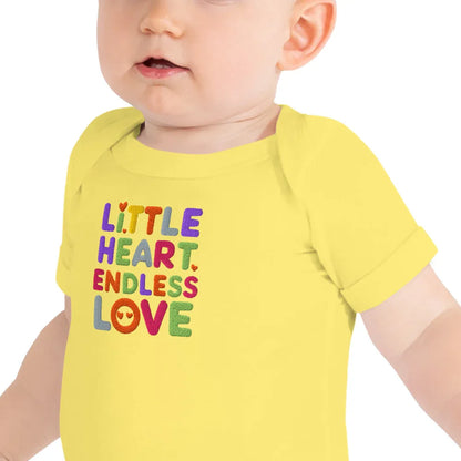 Little Heart Endless Love | Embroidered Baby Short Sleeve One Piece - AwRans Clothing