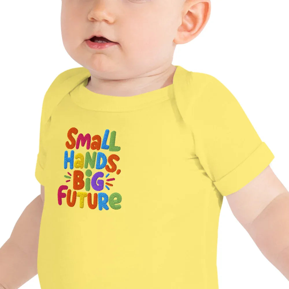 Small Hands Big Future | Baby Short Sleeve One Piece - AwRans Clothing