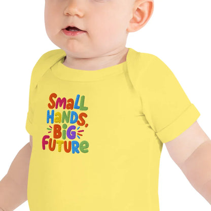 Small Hands Big Future | Baby Short Sleeve One Piece - AwRans Clothing