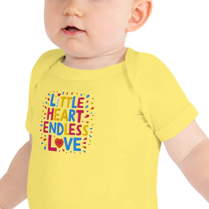 Little Heart Endless Love | Embroidered Baby Short Sleeve One Piece - AwRans Clothing