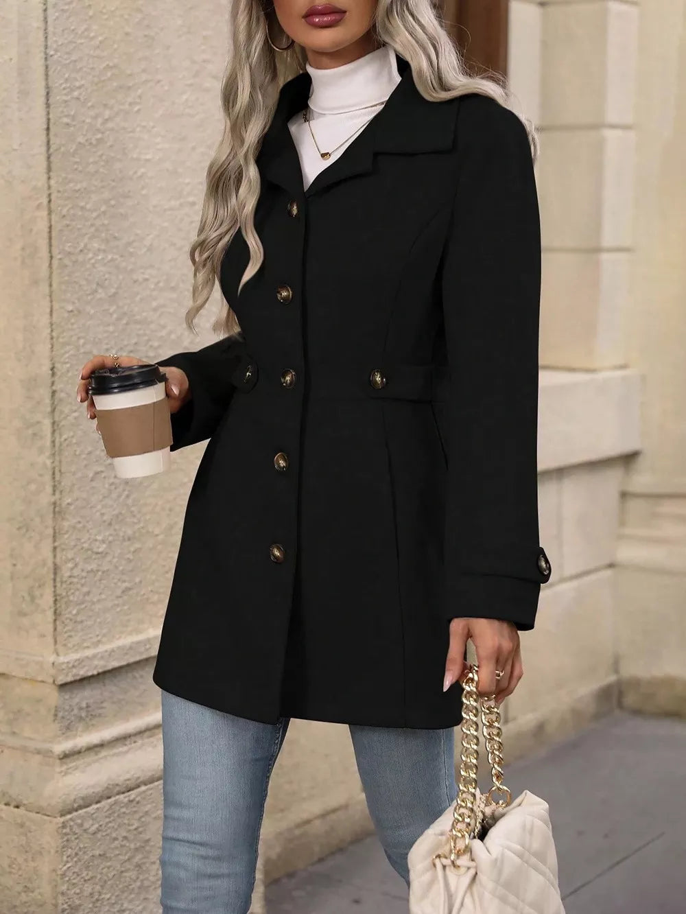 Classic Elegant Button-Front Coat Overcoats AwRans Premium c2992f45-ff35-4dcd-8b9b-8d559d3bcefb-Max-Origin