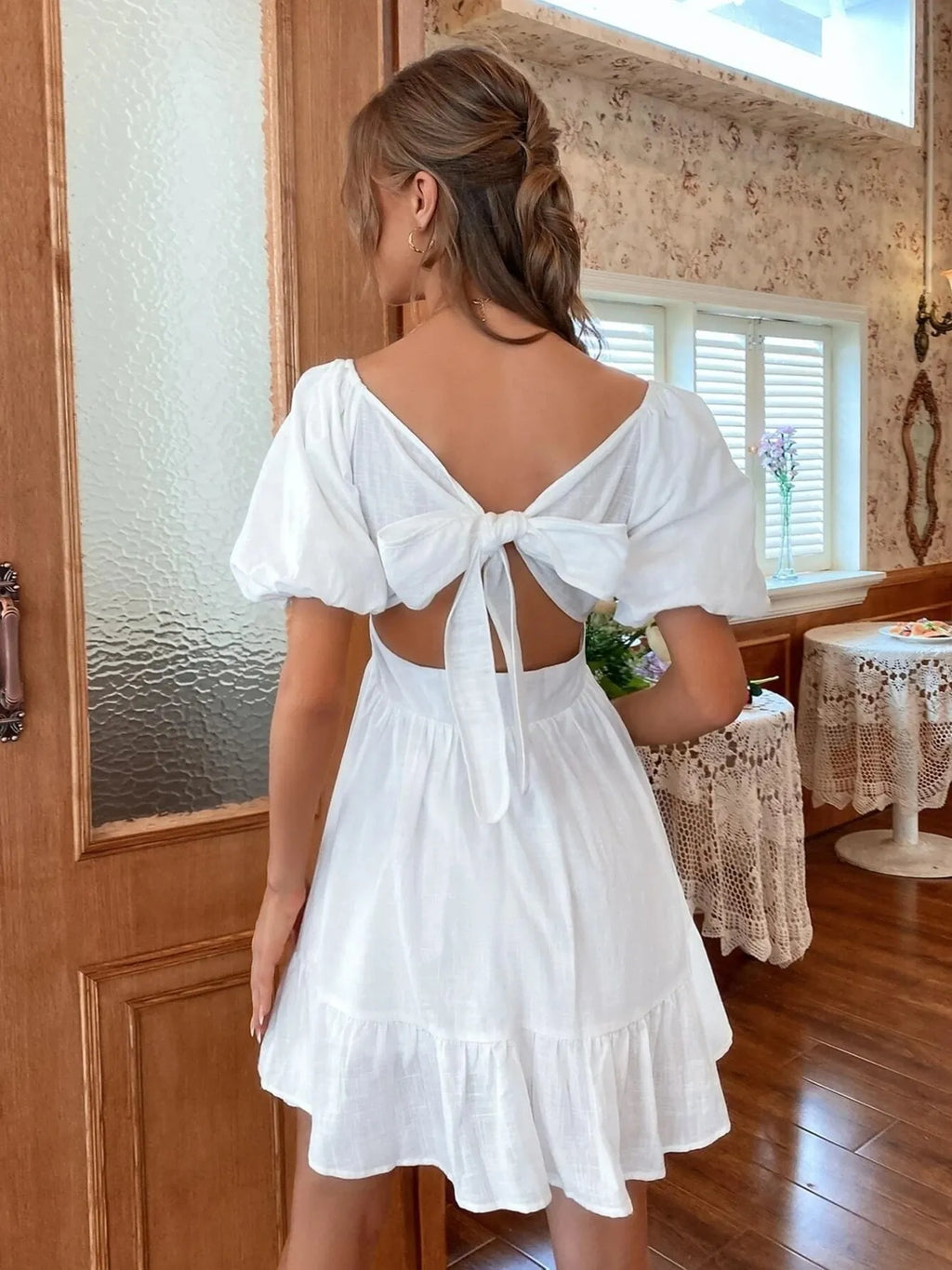 Square Neck Puff Sleeve Mini Dress AwRans Premium c7a1c0726cfc4317b42464272b2f6030-Max-Origin