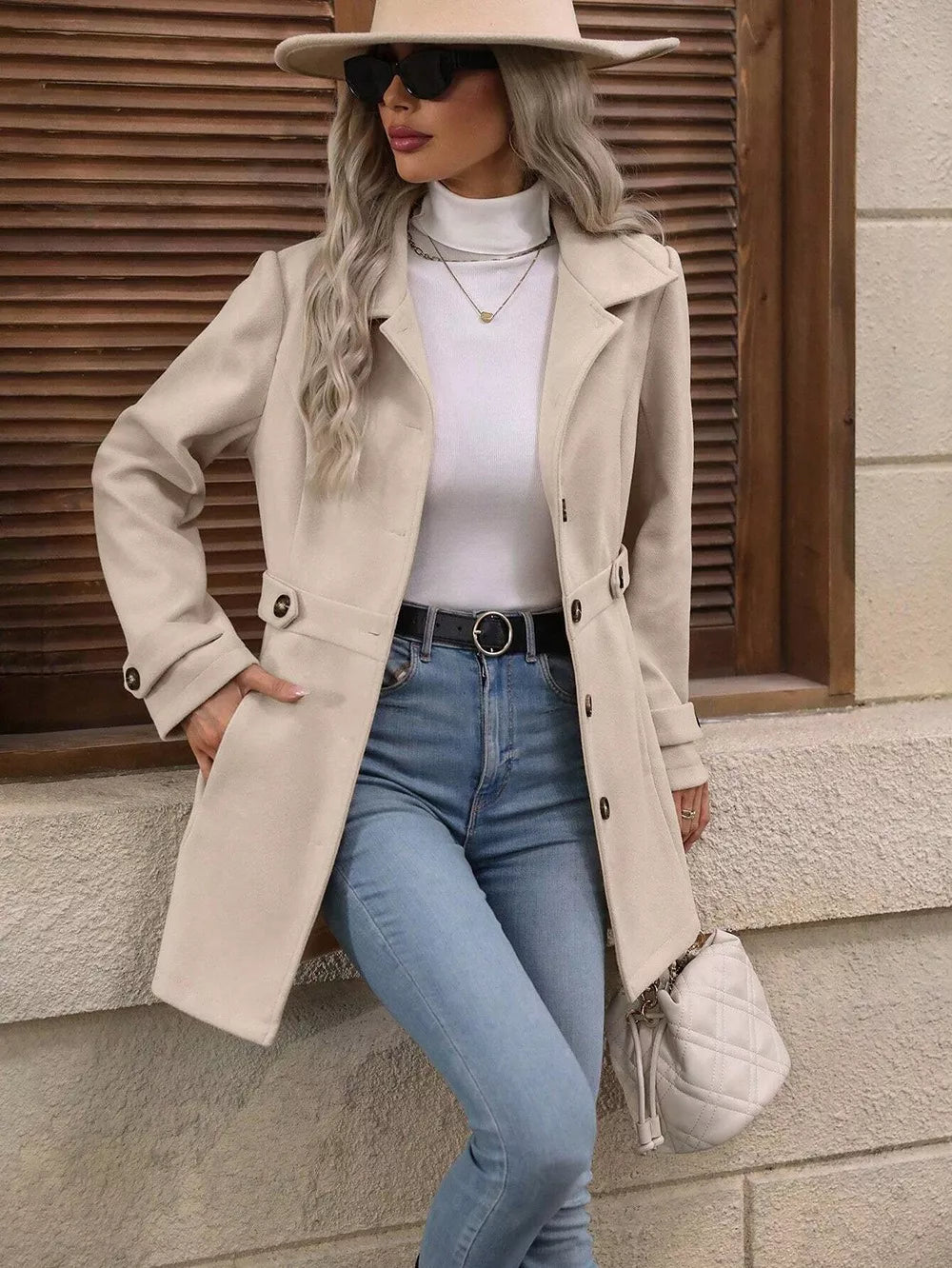 Classic Elegant Button-Front Coat Overcoats AwRans Premium ce799b4b-038f-4a1a-846a-083ffbc8e3f7-Max-Origin