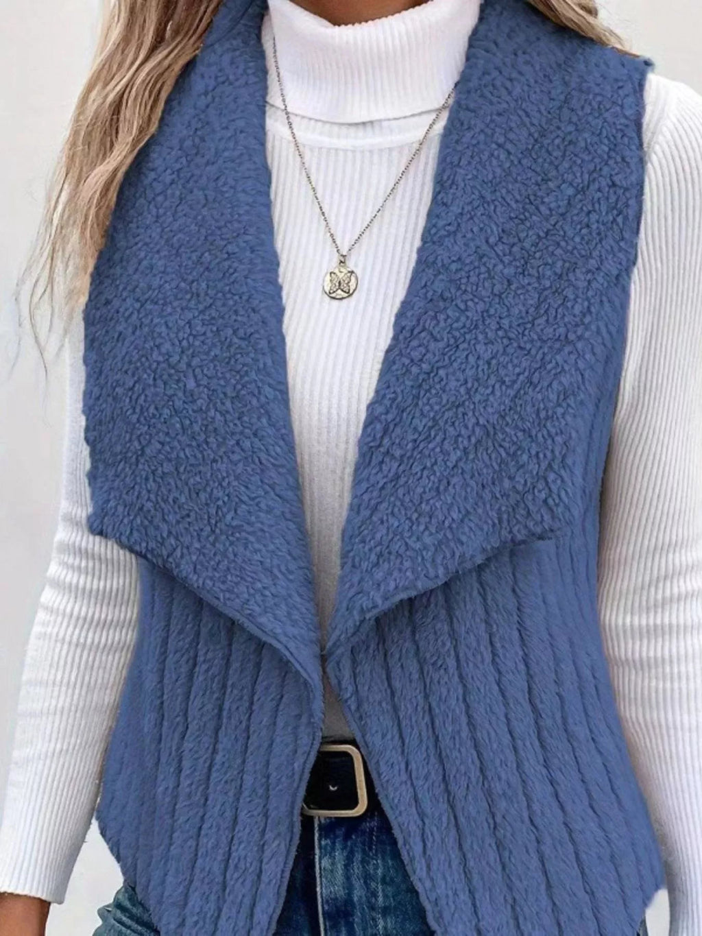 Chic Sherpa Fleece Open-Front Vest Vests AwRans Premium d7d5d3a3-3961-4378-bd94-f901573b6a21-Max-Origin