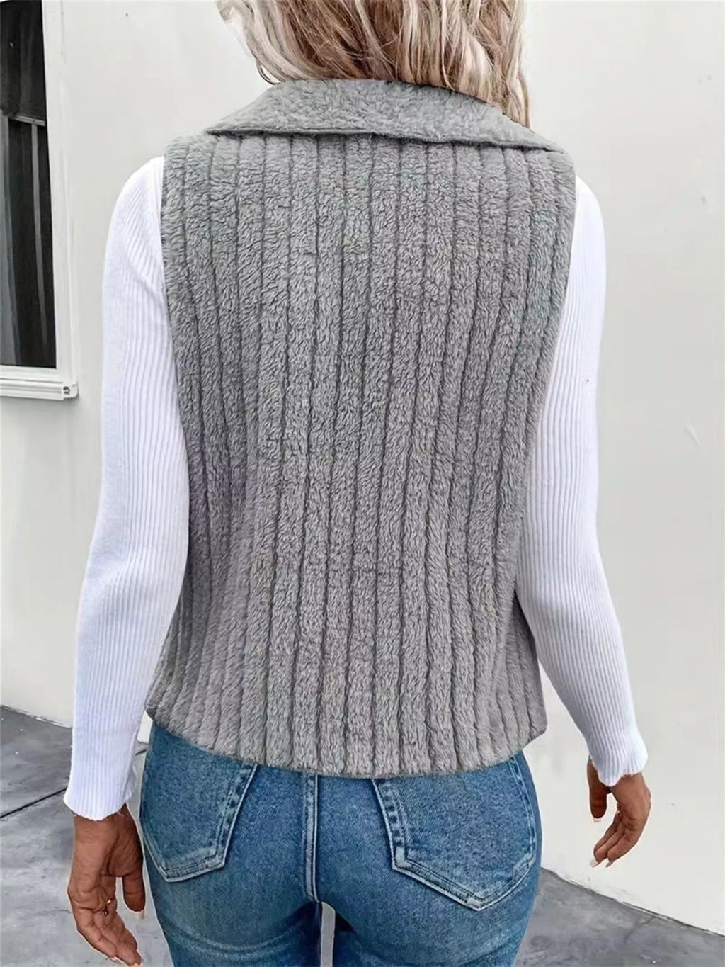 Chic Sherpa Fleece Open-Front Vest Vests AwRans Premium e466863285cb46e7885a46905c790f79-Max-Origin