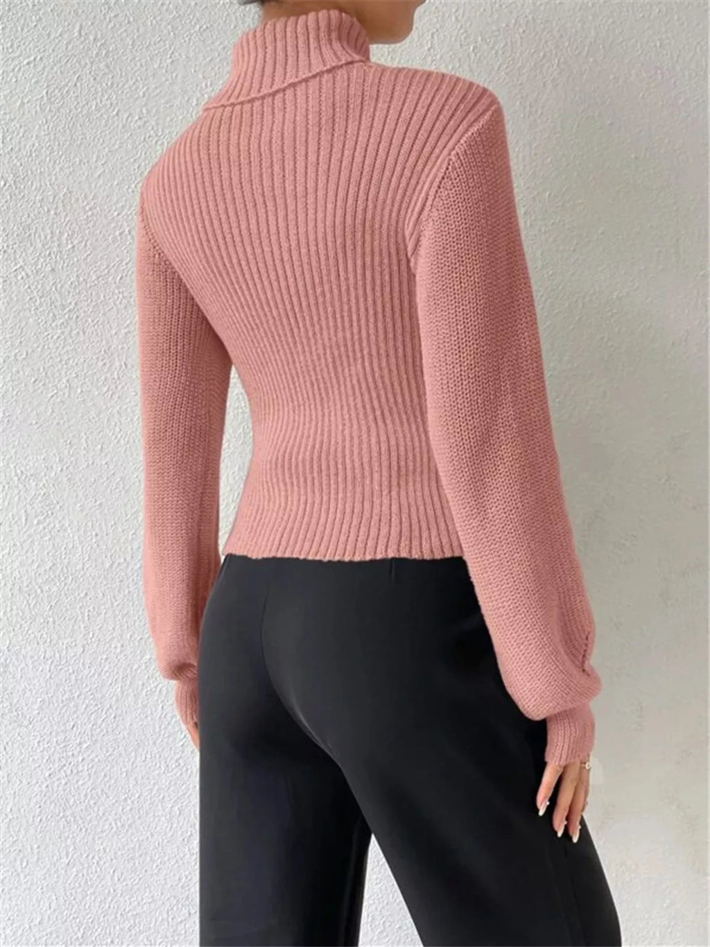 Cream Ribbed Cut-Out Turtleneck Knit Sweater Sweaters AwRans Premium ea148c7174e8456e94ca55d296ad5747-Max-Origin