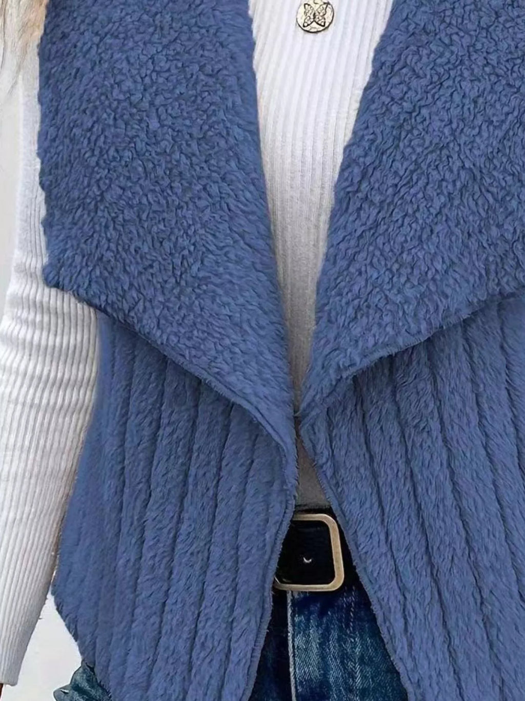 Chic Sherpa Fleece Open-Front Vest Vests AwRans Premium ea3bf6e5-3e2c-4168-a5b9-1be0cba44d8a-Max-Origin