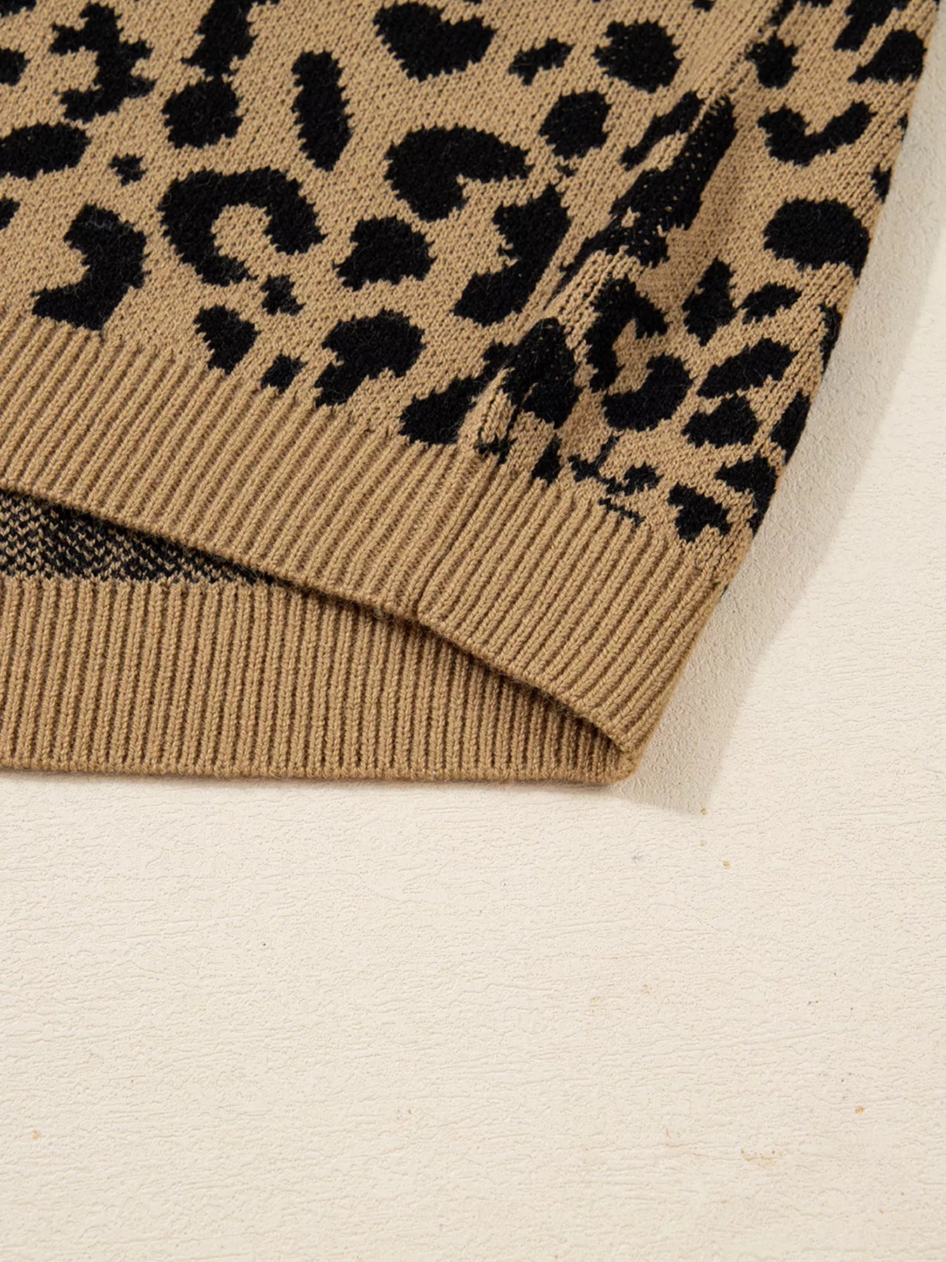 Oversized Leopard Print Chunky Knit Sweater Sweaters AwRans Premium edc30533c19c40418b55a4714d6472ab-Max-Origin