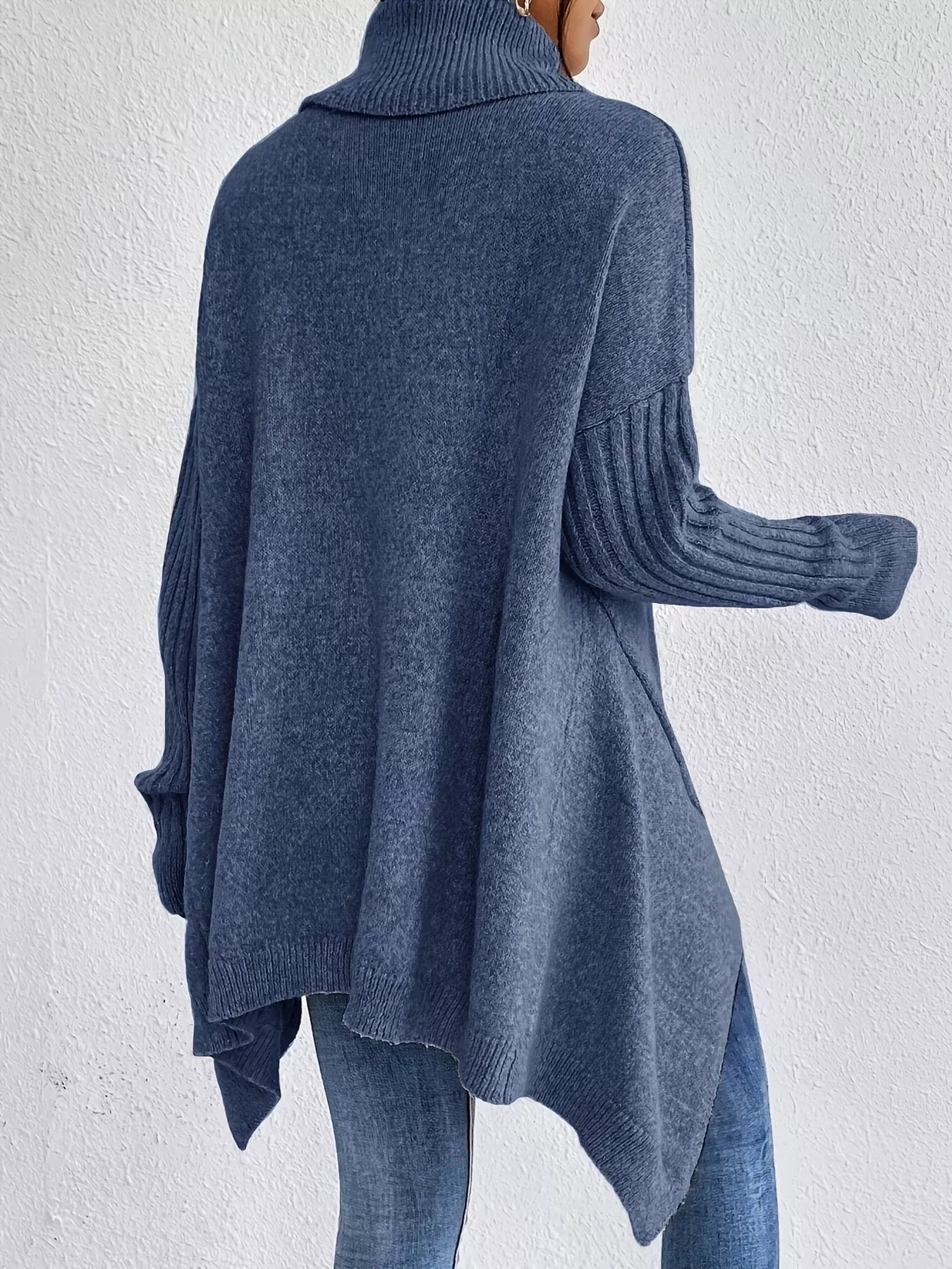 Turtleneck High-Low Hem Sweater Sweater Trendsi ef45720ff63c44ec86d4827af8f51474-Max-Origin