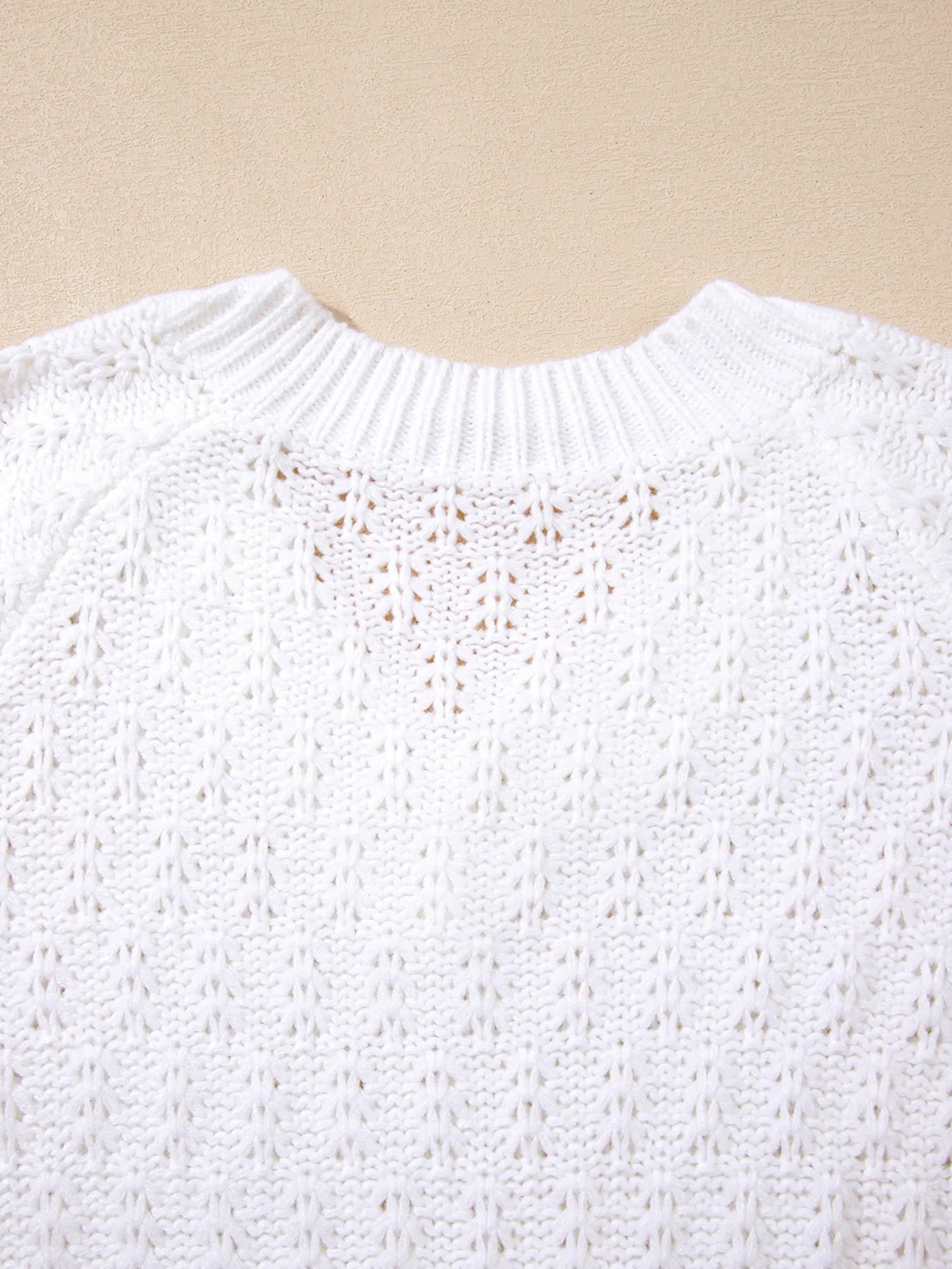 White Oversized Cable Knit V-Neck Sweater Sweaters AwRans Premium f2f3229971874538a1fc790a0a59b6e1-Max-Origin