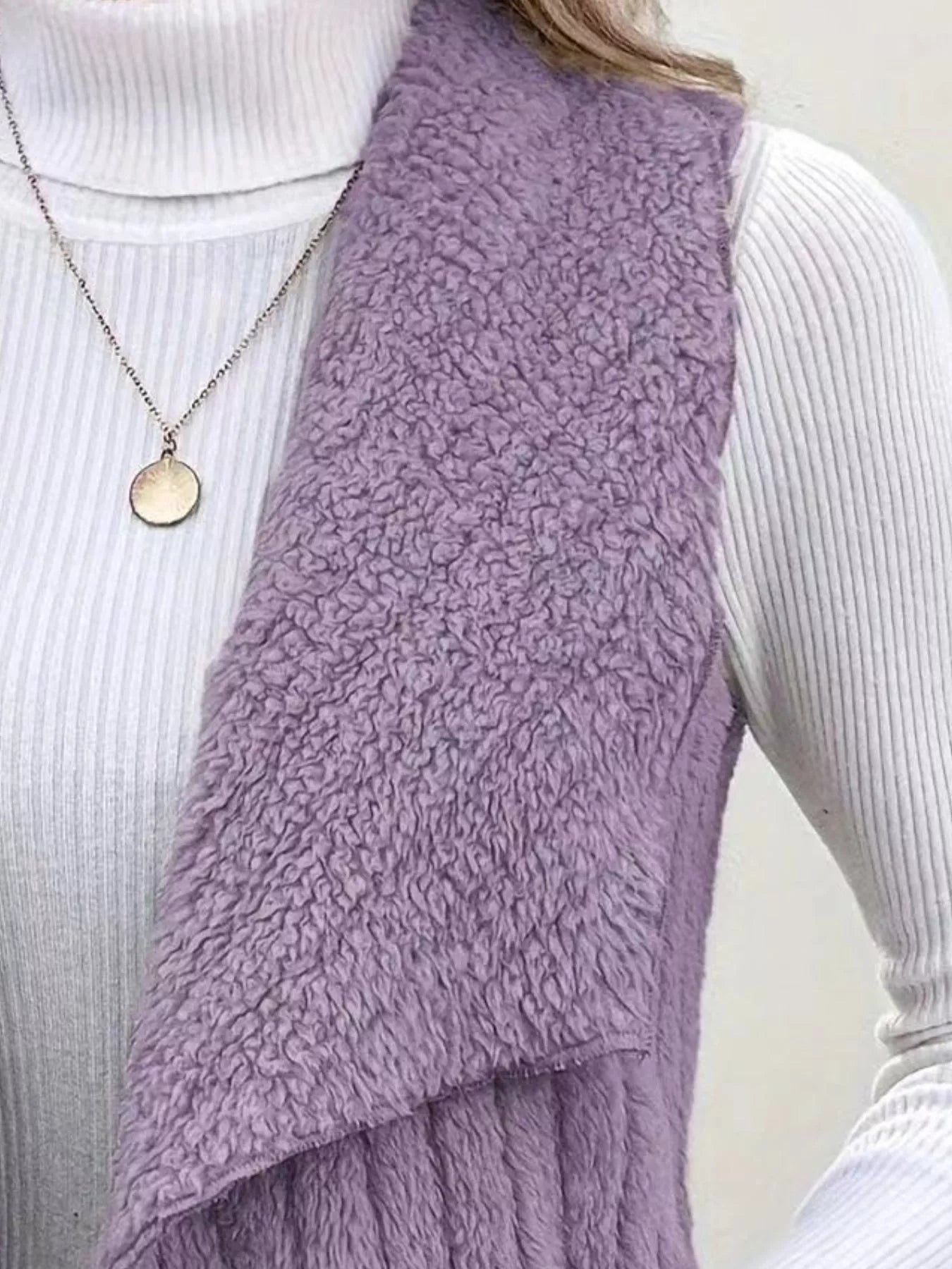 Chic Sherpa Fleece Open-Front Vest Vests AwRans Premium f59c2c38-ce79-483f-b1b8-e861587555d8-Max-Origin