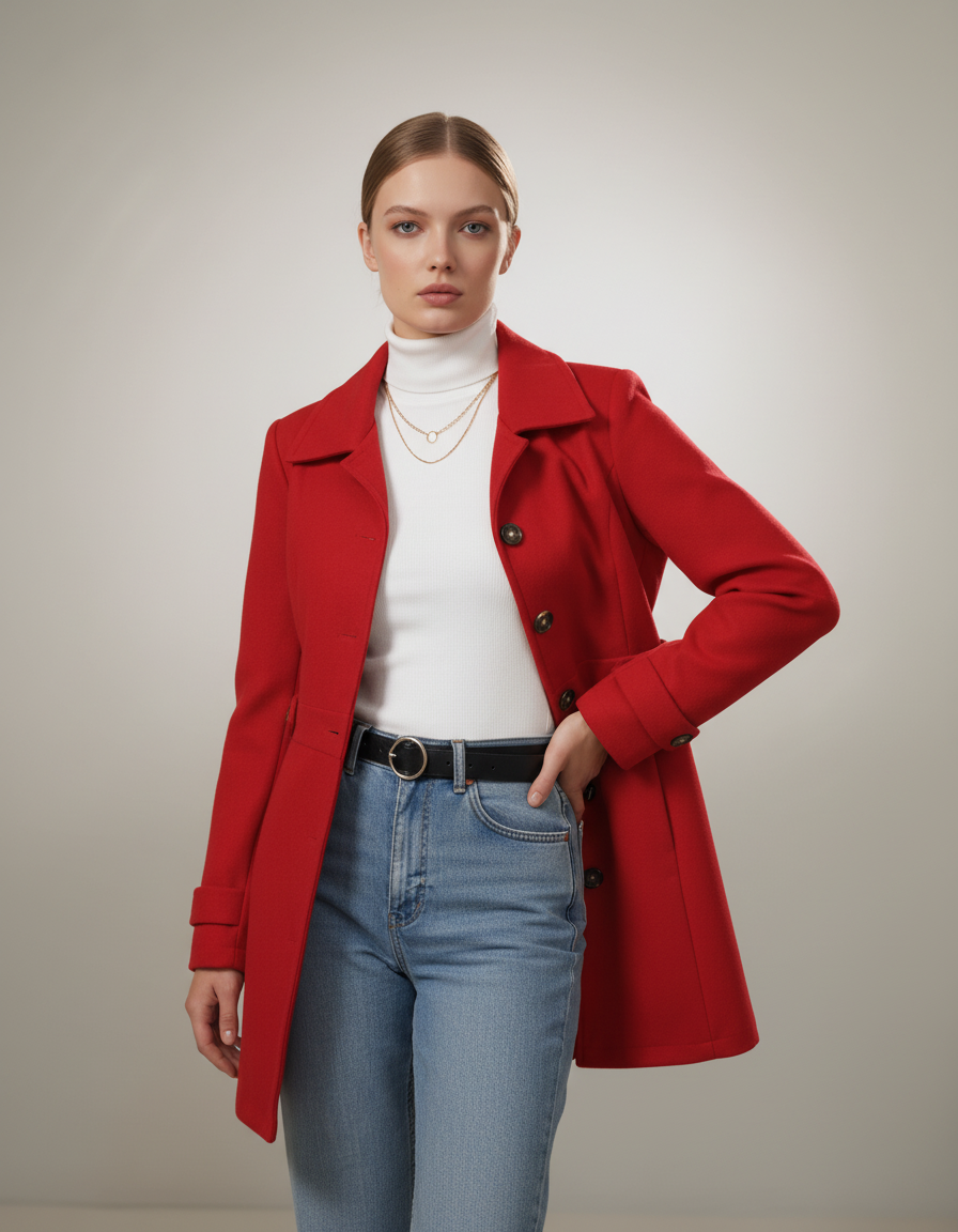 Classic Elegant Button-Front Coat