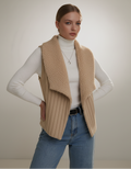 Chic Sherpa Fleece Open-Front Vest Khaki Vests AwRans Premium generated-fashion_242990d4-5ca1-440a-ac97-b273268e7ce7