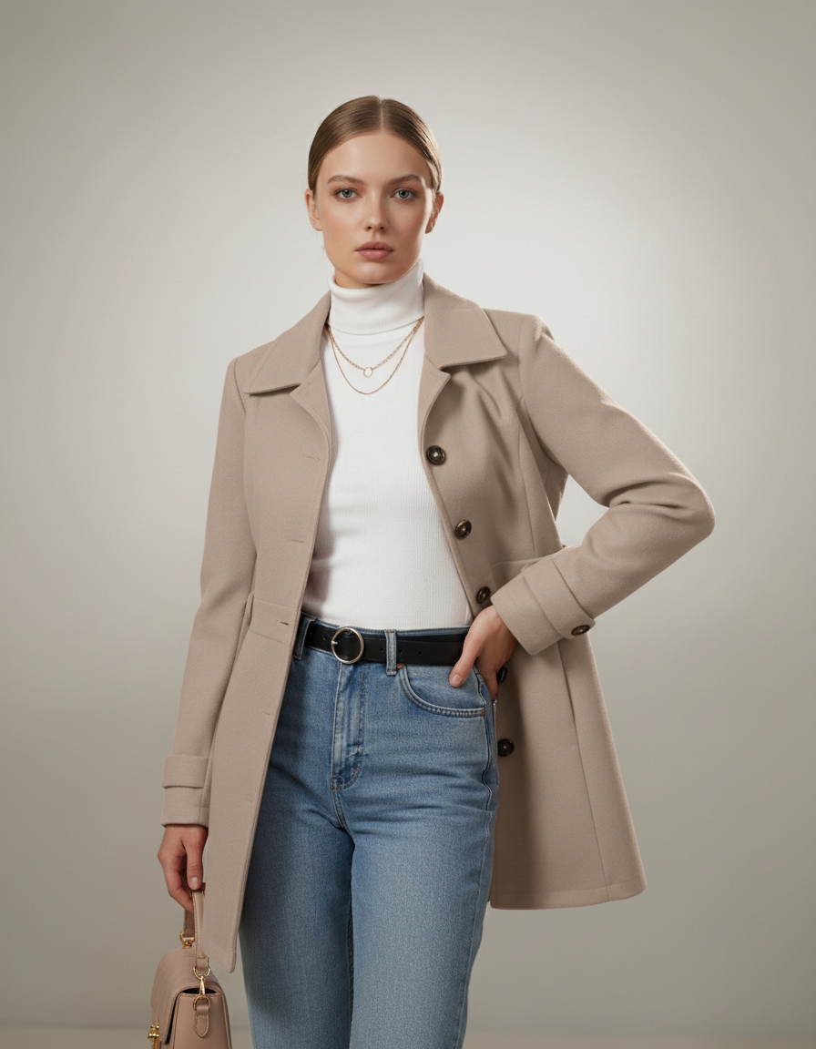 Classic Elegant Button-Front Coat
