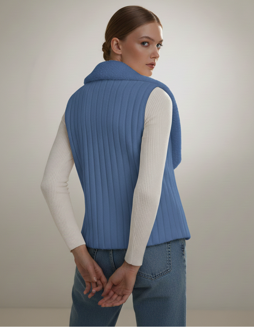 Chic Sherpa Fleece Open-Front Vest Vests AwRans Premium generated-fashion_4