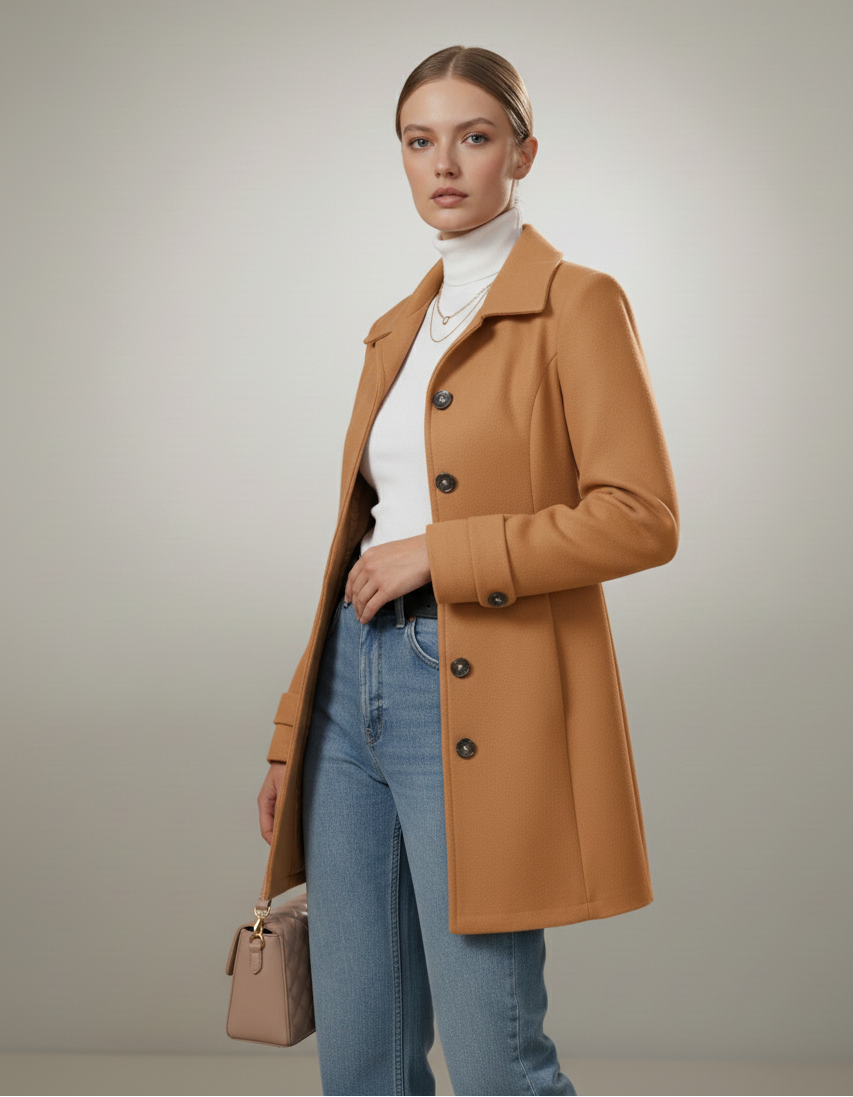 Classic Elegant Button-Front Coat