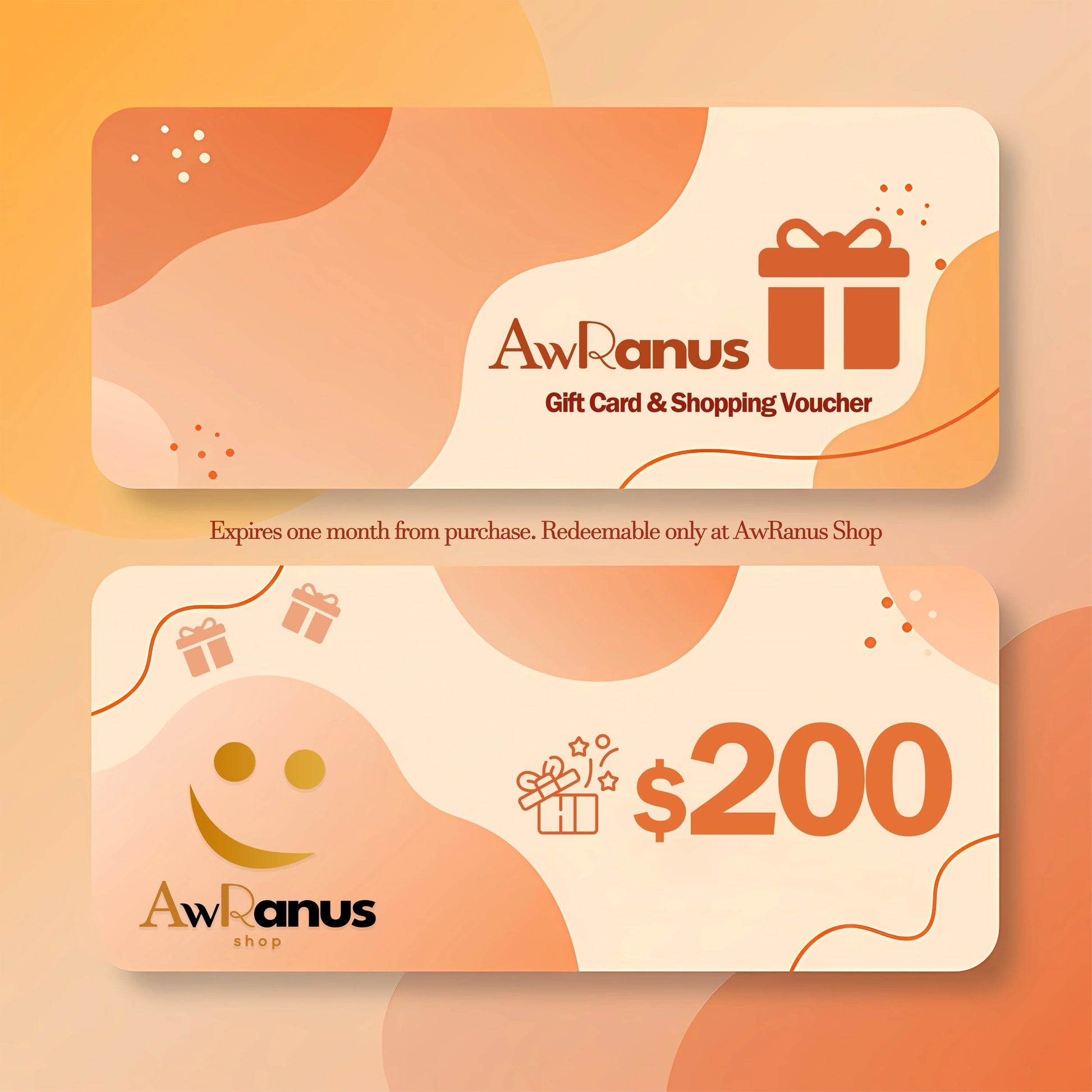 $200 Gift Card & Shopping Voucher - AwRans Clothing