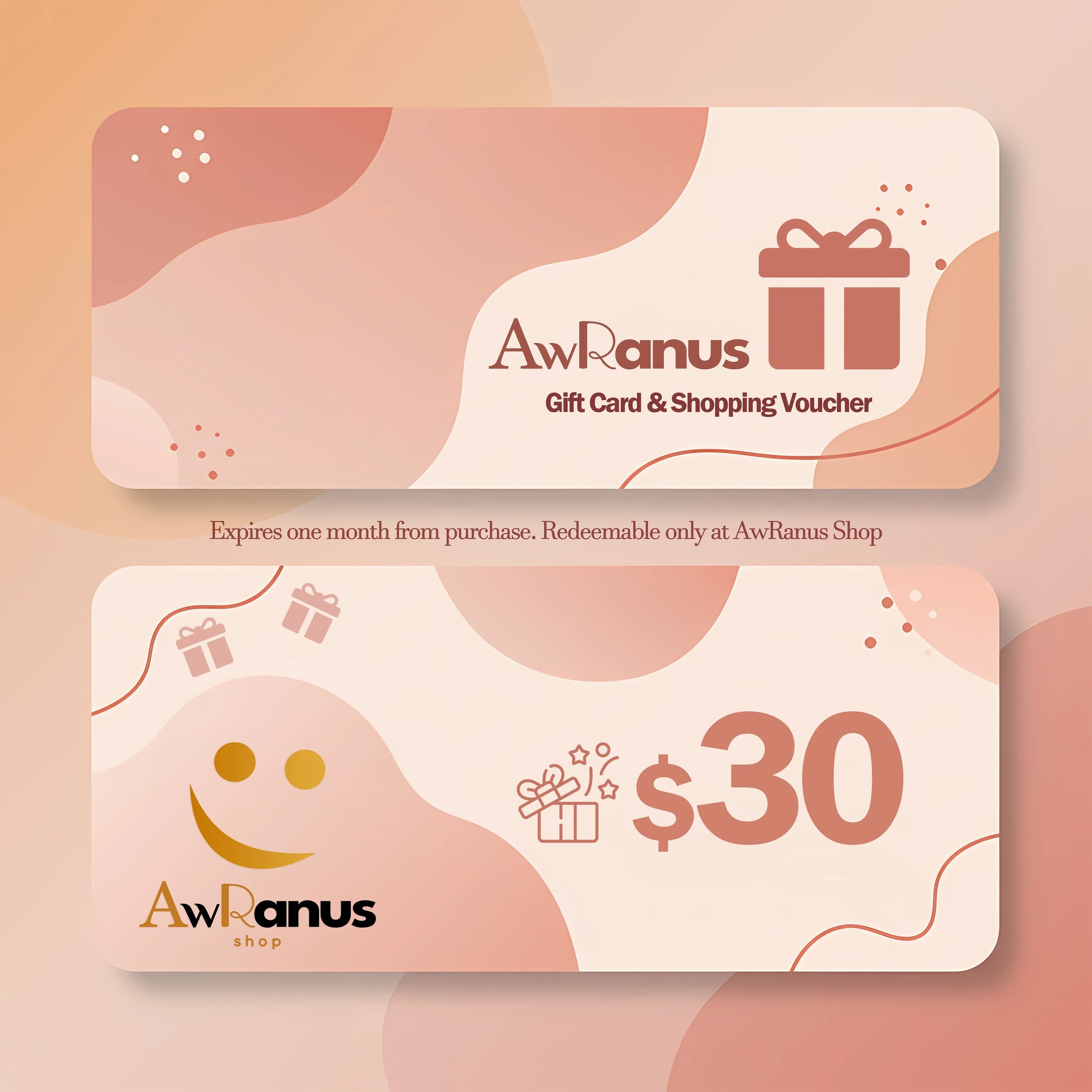 $30 Gift Card & Shopping Voucher - AwRans Clothing