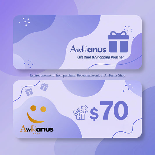 $70 Gift Card & Shopping Voucher - AwRans Clothing