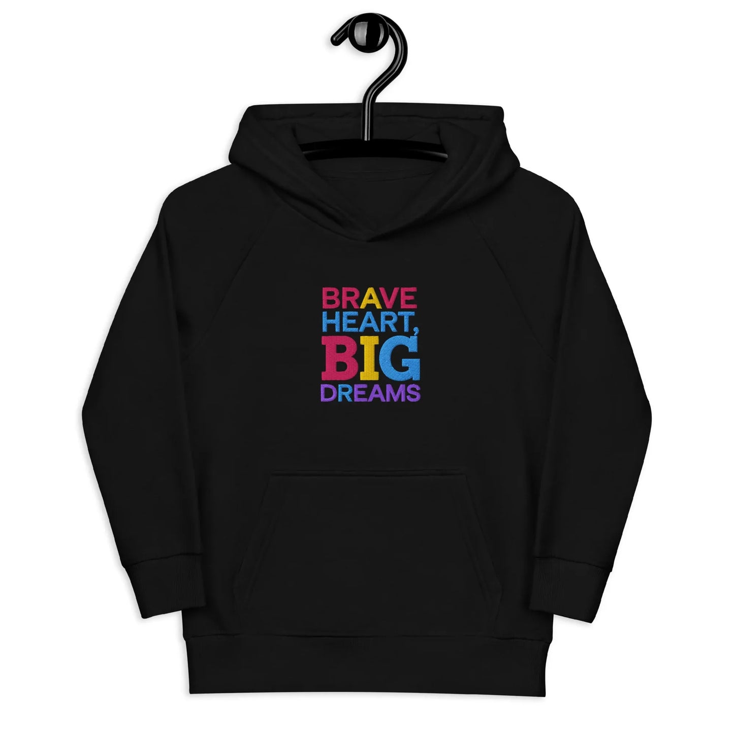 Brave Heart Big Dreams | Kids Embroidered Hoodie - AwRans Clothing
