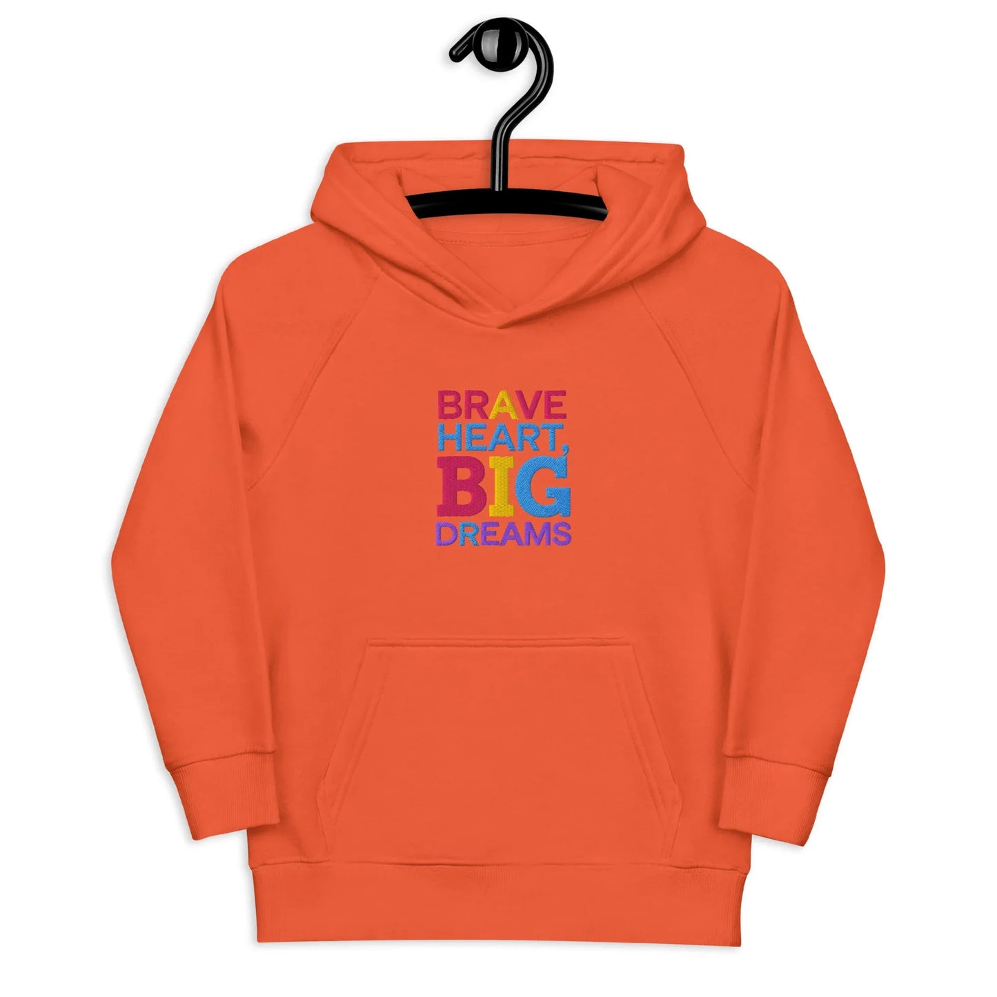 Brave Heart Big Dreams | Kids Embroidered Hoodie - AwRans Clothing