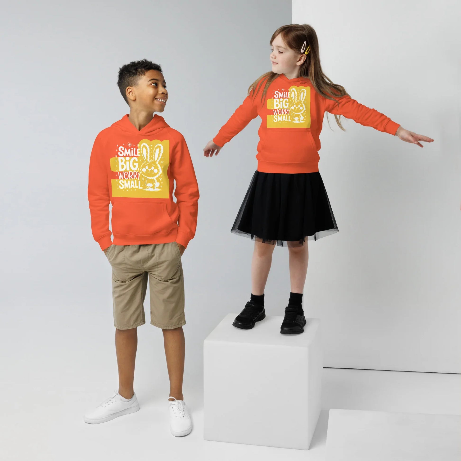 Smile Big, Worry Small | Kids Hoodie - AwRans Clothing