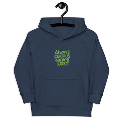 Always Curious Never Lost | Kids Embroidered Hoodie - AwRans Clothing