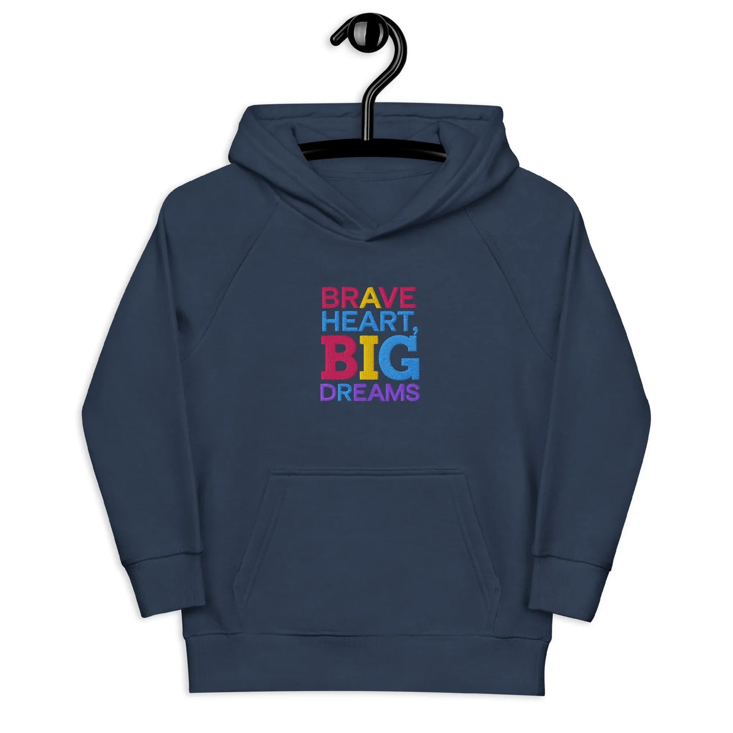 Brave Heart Big Dreams | Kids Embroidered Hoodie - AwRans Clothing