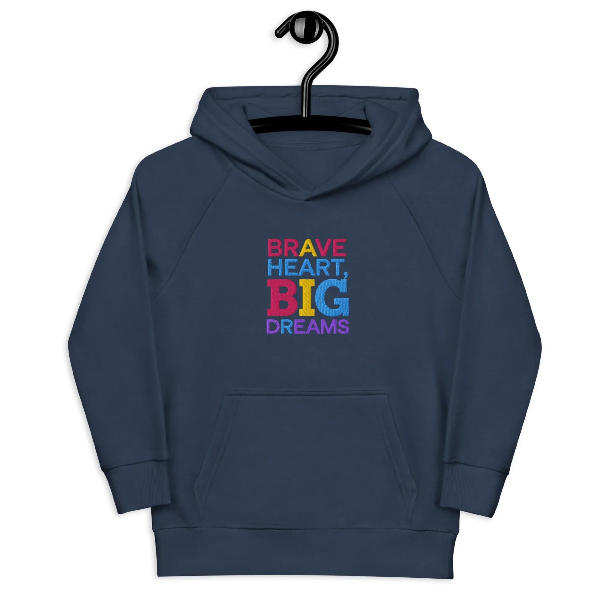 Brave Heart Big Dreams | Kids Embroidered Hoodie - AwRans Clothing