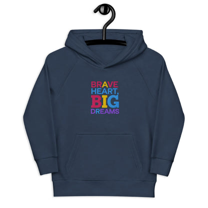 Brave Heart Big Dreams | Kids Embroidered Hoodie - AwRans Clothing