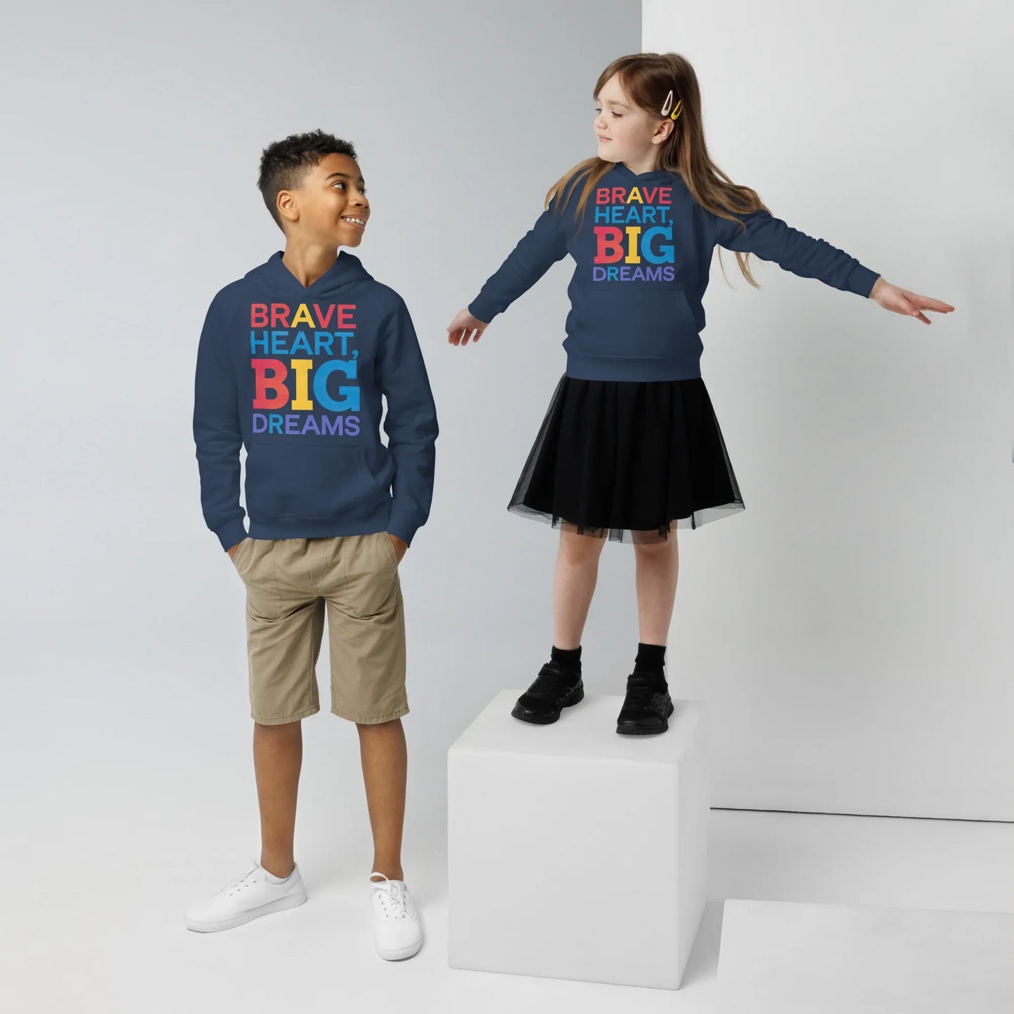 Brave Heart Big Dreams | Kids Hoodie - AwRans Clothing