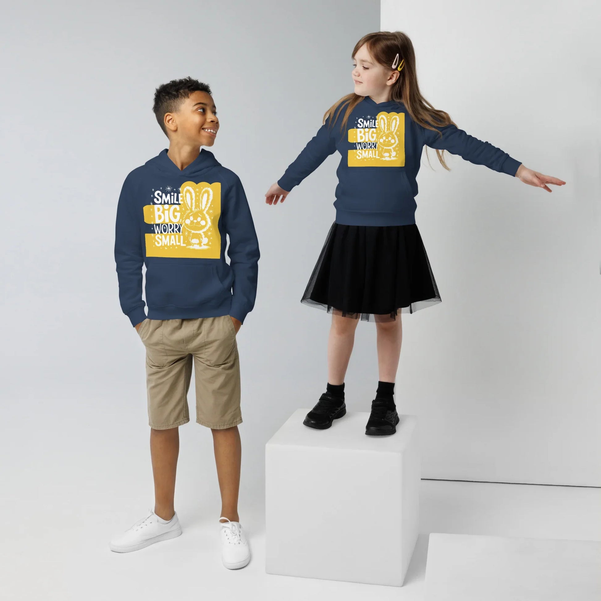 Smile Big, Worry Small | Kids Hoodie - AwRans Clothing