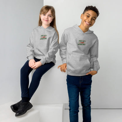 Every Day’s A New Adventure! | Kids Embroidered Fleece Hoodie - AwRans Clothing