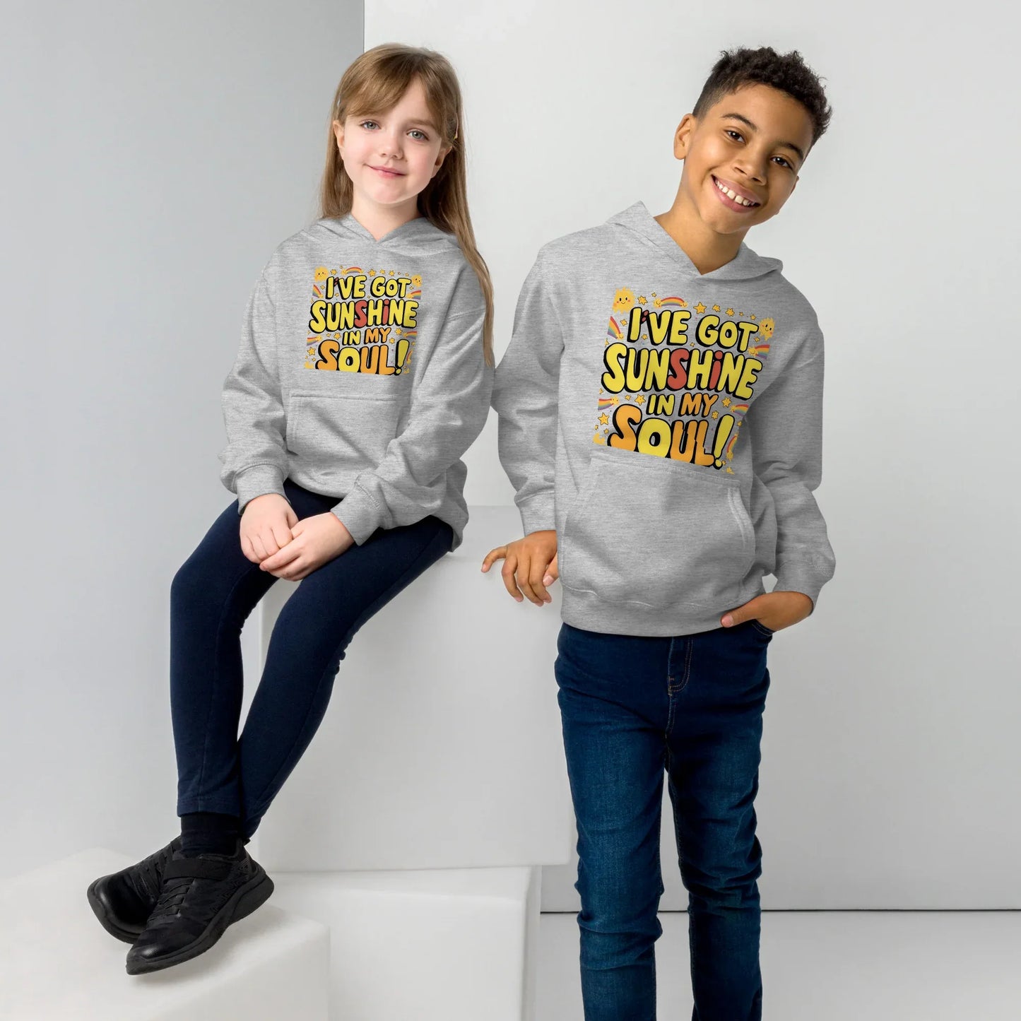 I’ve Got Sunshine In My Soul | Kids Fleece Hoodie - AwRans Clothing