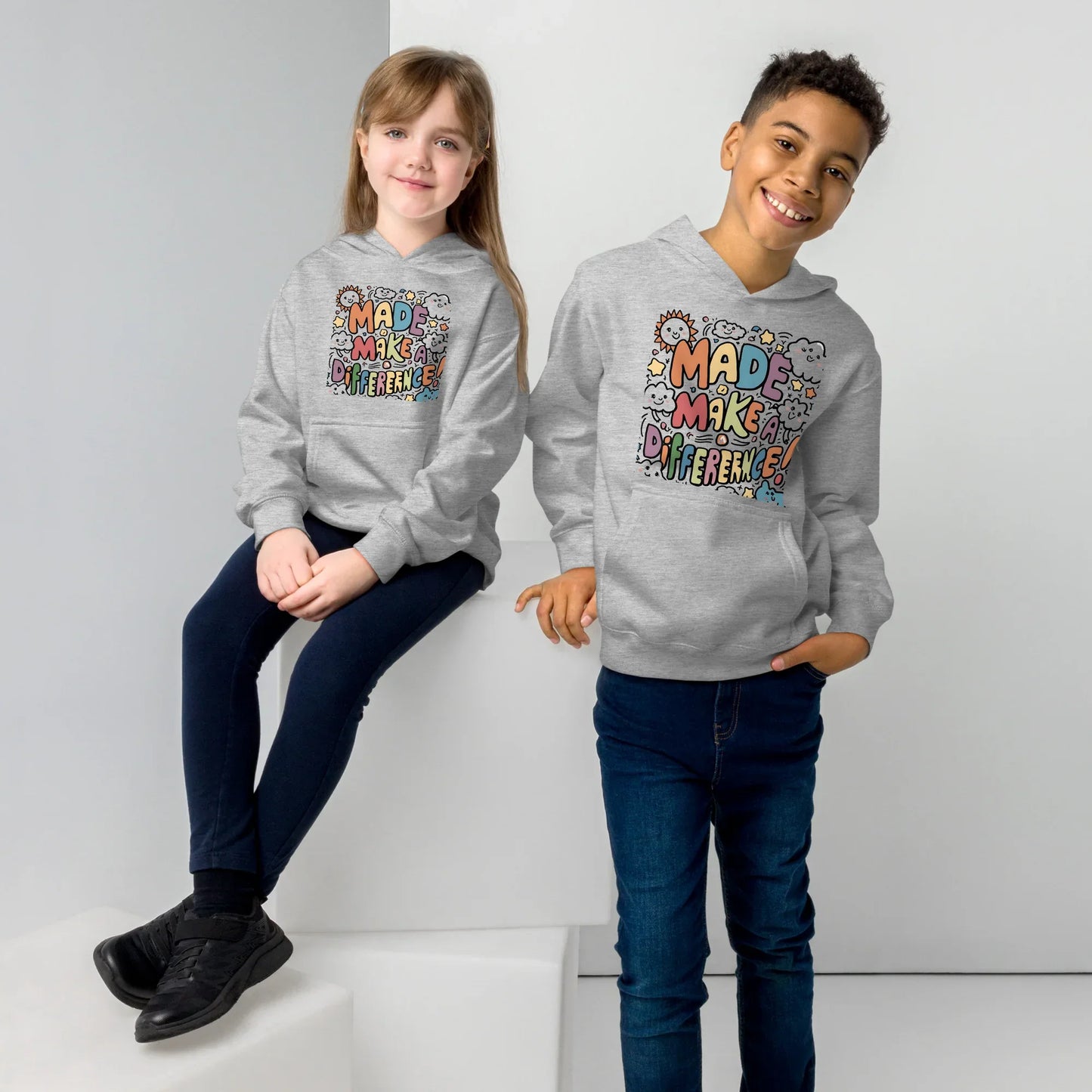 Made To Make A Difference | Kids Fleece Hoodie - AwRans Clothing