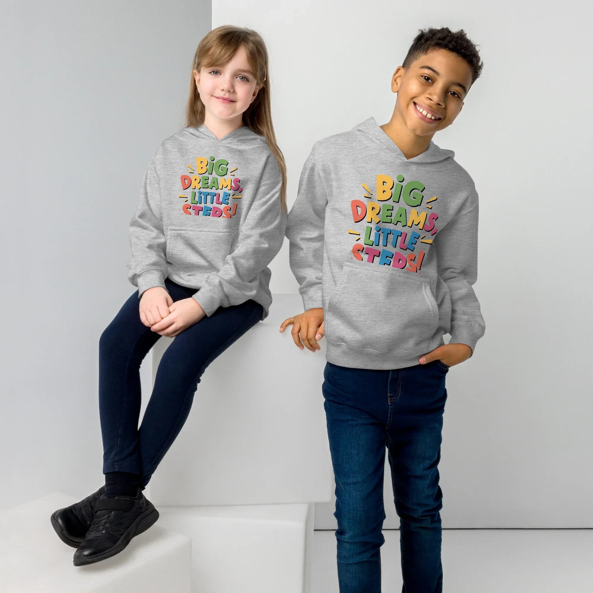 Big Dreams Little Steps! | Kids Fleece Hoodie - AwRans Clothing