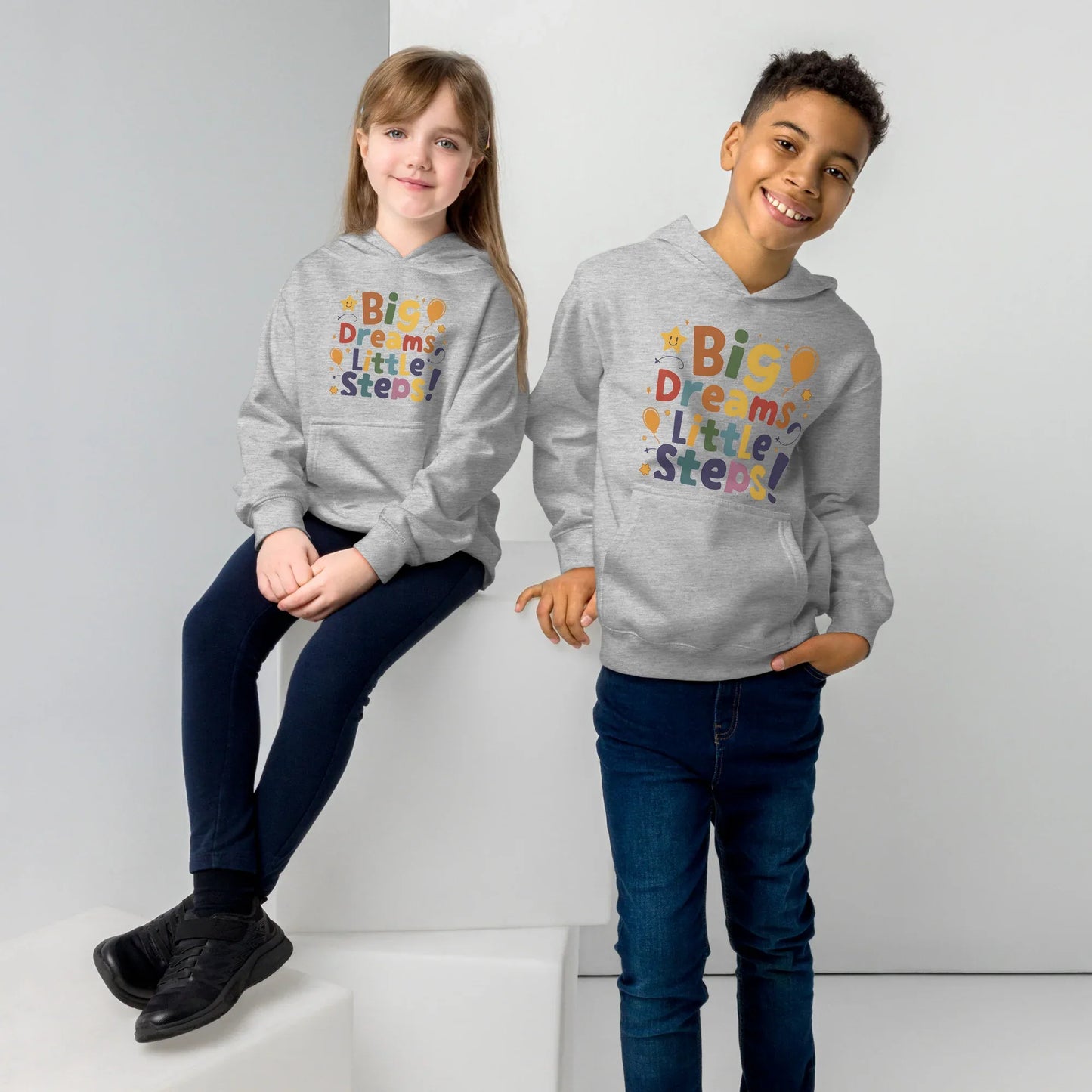 Big Dreams Little Steps! | Kids Fleece Hoodie - AwRans Clothing